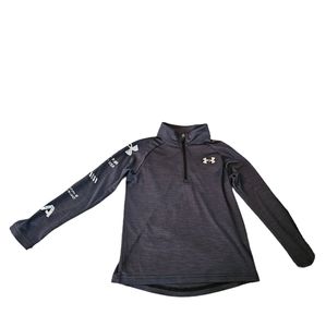 Under Armour Boys' Gray YXS Long Sleeve Zip Up Heat Gear
